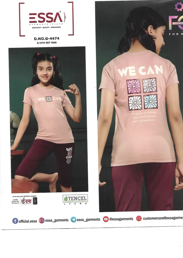 ESS-G4474-3 Essa G-4474 Girls' Casual Wear - Pattern 3