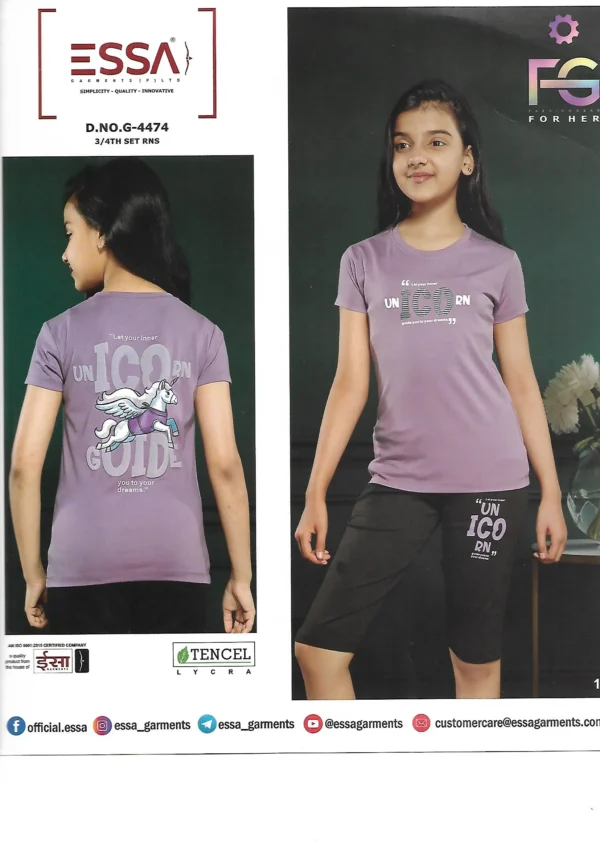 ESS-G4474-4 Essa G-4474 Girls' Casual Wear - Pattern 4