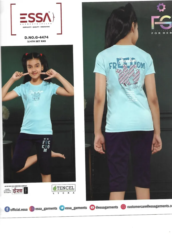 ESS-G4474-5 Essa G-4474 Girls' Casual Wear - Pattern 5
