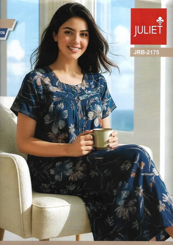 Juliet JRB-2175 Floral Nightdress - Blue