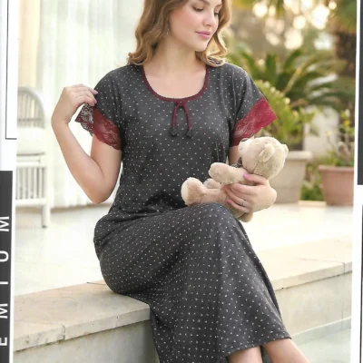 Love Angel 42961B Printed Nightdress - Grey
