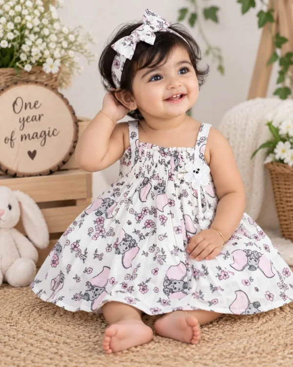 Muslin Cotton Frock Elephant Boon Kids – Muslin Cotton Frock Elephant