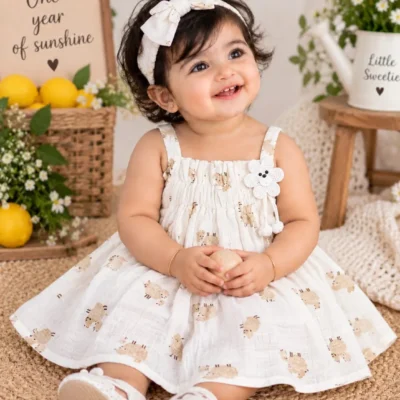 Boon Kids – Muslin Cotton Frock Sheep