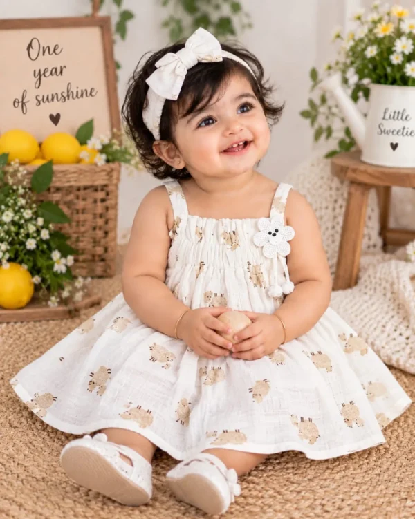 Muslin Cotton Frock Sheep Boon Kids – Muslin Cotton Frock Sheep