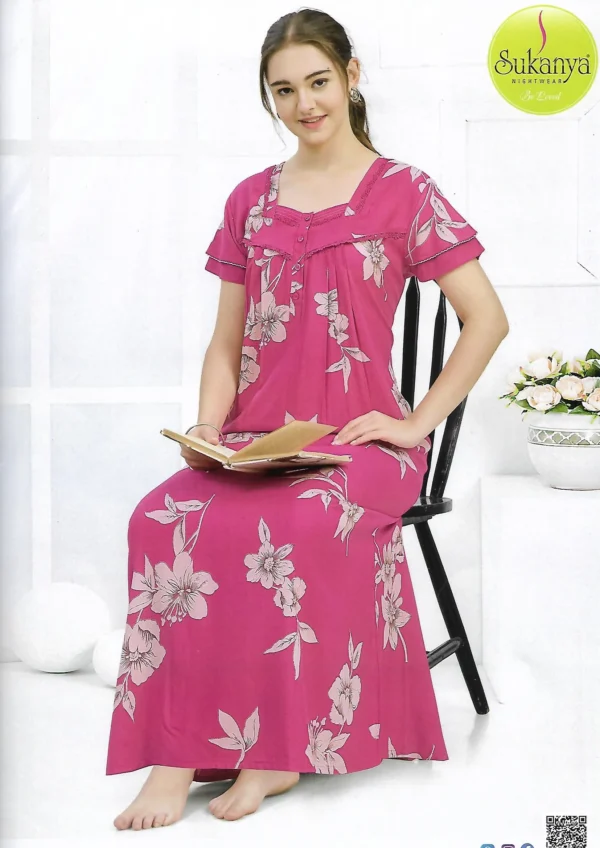SUKANYA - ALPINE - 322246 - L Sukanya Alpine 322246 pink floral nighty