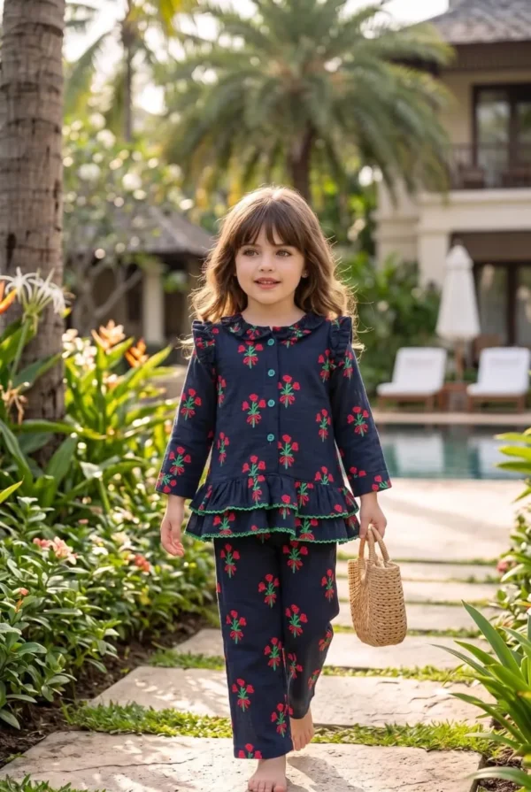 KKG Black Muslin Frock Set