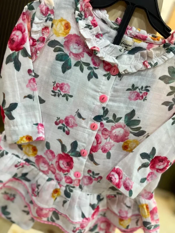 KKG Pink Muslin Frock Set