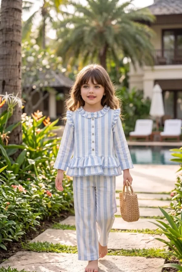 KKG Stripes Muslin Frock Set
