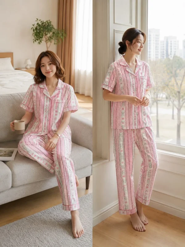 Pink teddy-2-XL, XXL,3XL-699 Pink Teddy - Korean Collection 2 Piece