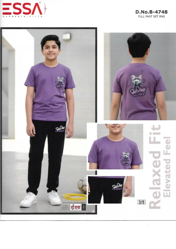 ESSA Boys B-4748 T-Shirt and Pants Set – Pattern 2