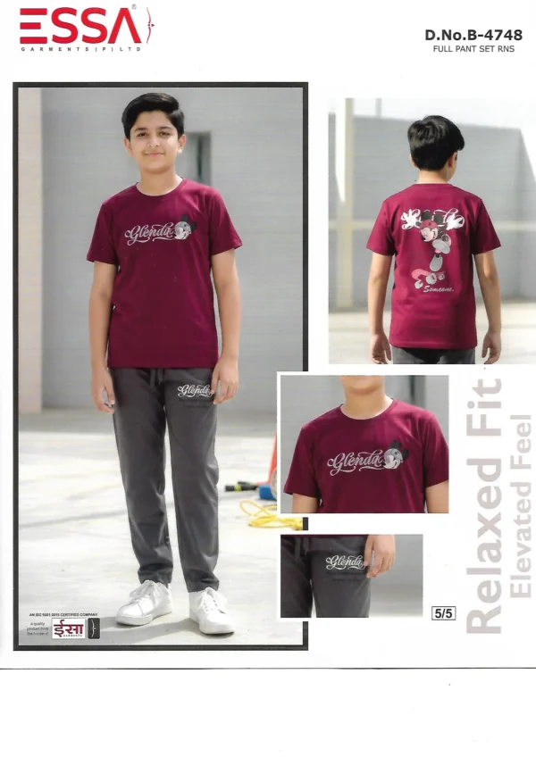 ESSA Boys B-4748 T-Shirt and Pants Set – Pattern 3