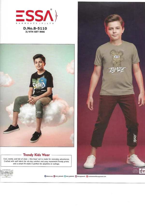 Scan_0083 ESSA Boys B-5110 T-Shirt and Pants Set - Pattern 2