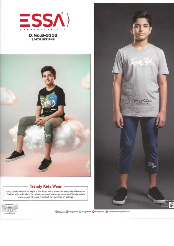 Scan_0084 ESSA Boys B-5110 T-Shirt and Pants Set - Pattern 3