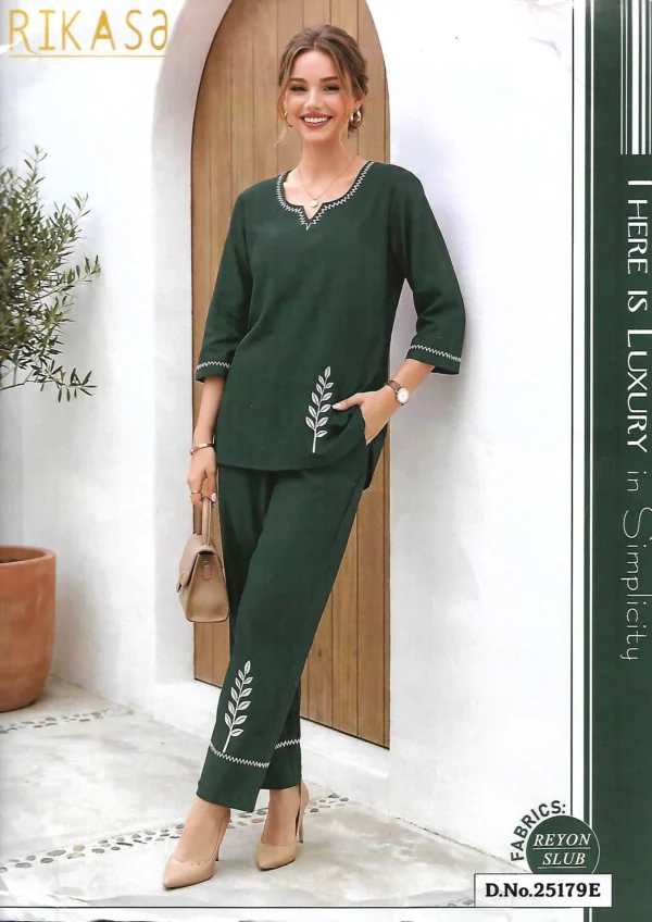 b.green L, XL, 2xl Rikasa Co-Ord Set - Bottle Green